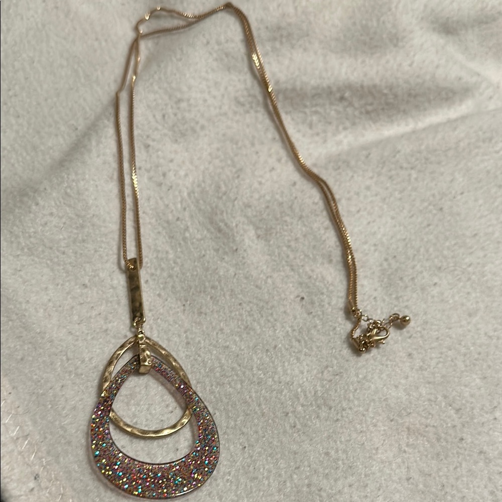 Alex Ryan 18” Elegant Gold and Multicolor Pendant Necklace